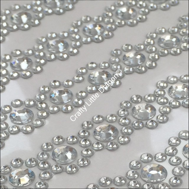 855 X 6mm & 3mm Clear Rhinestone Diamante Self Adhesive Decorative