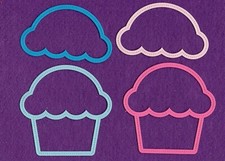 CUPCAKE 8 birthday wedding die cuts scrapbook cards W