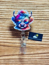 Colorful Cow Badge Reel