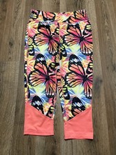 Danskin Now Pants, Girl's Size Large, Multicolor, Butterflies, Pull On, Leggings