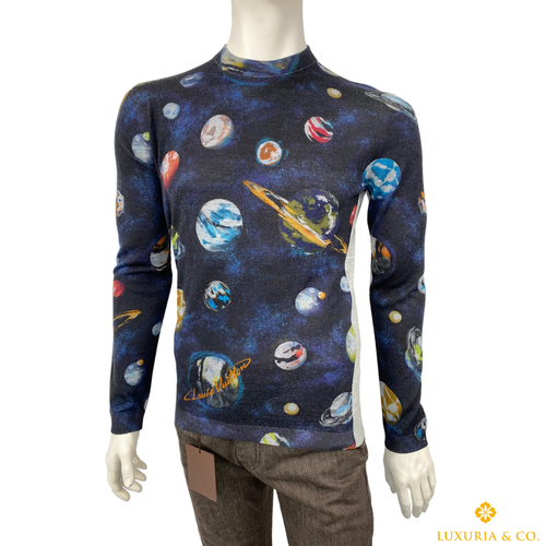 Louis Vuitton Men's Blue Garment Front Planets Crewneck Size L - 第 1/15 張圖片