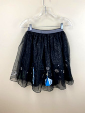 Hanna Andersson Disney 130 8 Frozen Black Sparkle Tulle Skirt Elsa Anna Olaf