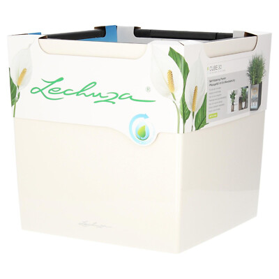 Lechuza Cube 30 weiß hochglanz Komplettset Pflanzkübel Blumentopf Wasserspeicher