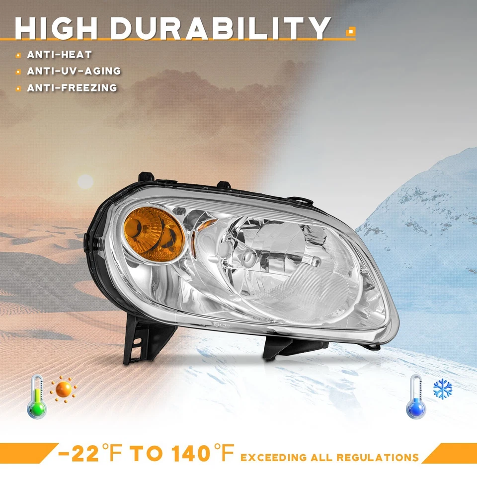 Headlights For 2006-2011 Chevy HHR Halogen Chrome Headlamps Left+Right Pair Foto 4 de 4