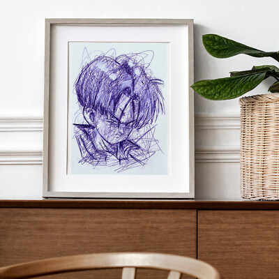 Trunks Ballpoint Pen Print, Dragon Ball Z Art Poster | eBay