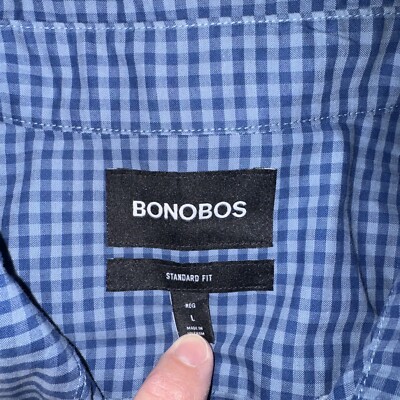 Chemise Bonobos Homme – Bleu/Blanc – Slim Fit – Manches Longues – Taille XL