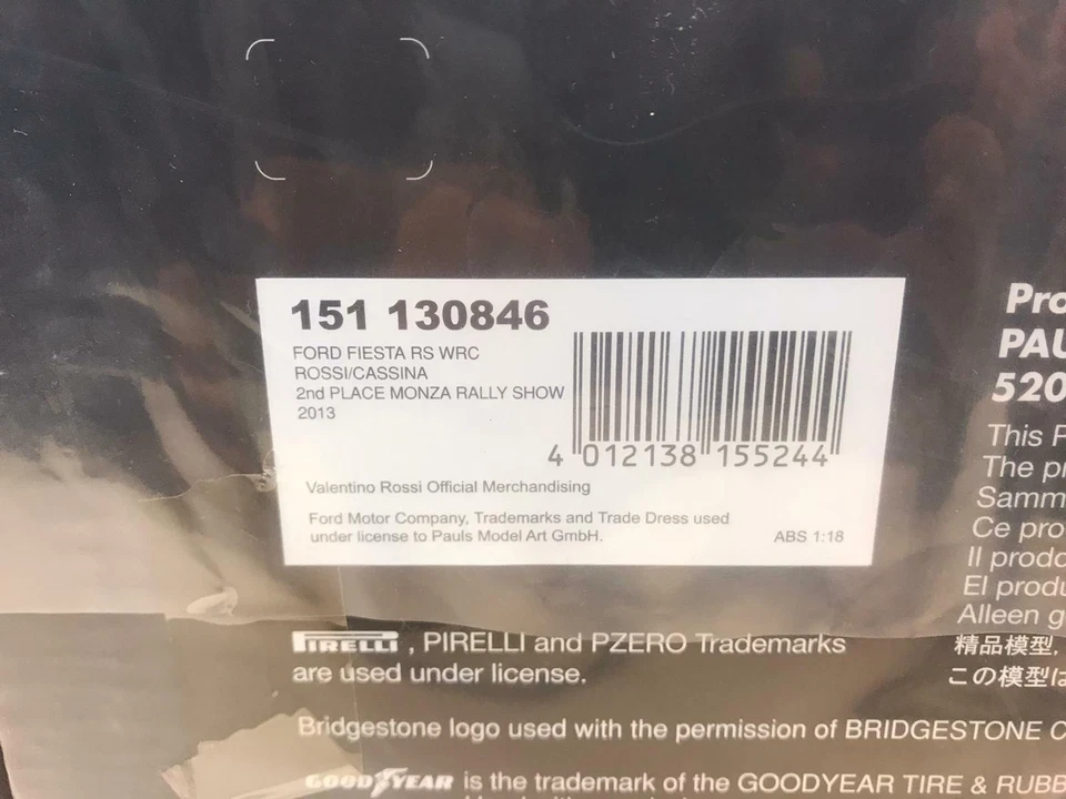 Minichamps Ford Fiesta RS WRC #46 V. Rossi Rally Monza 2013 1/18 Foto 3 de 3