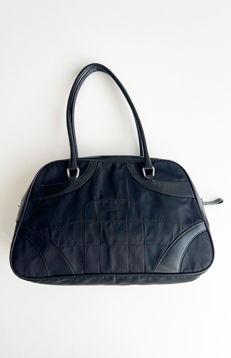 バッグ 00s prada archive leather nylon hand bag PRADA Archive Black nylon handbag Shoulder Bag 00s vintage W