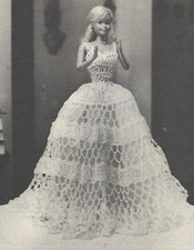 vintage, Gown for Tall 18" fashion Doll crochet pattern instructions