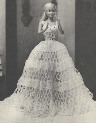 vintage, Gown for Tall 18'' fashion Doll crochet pattern instructions