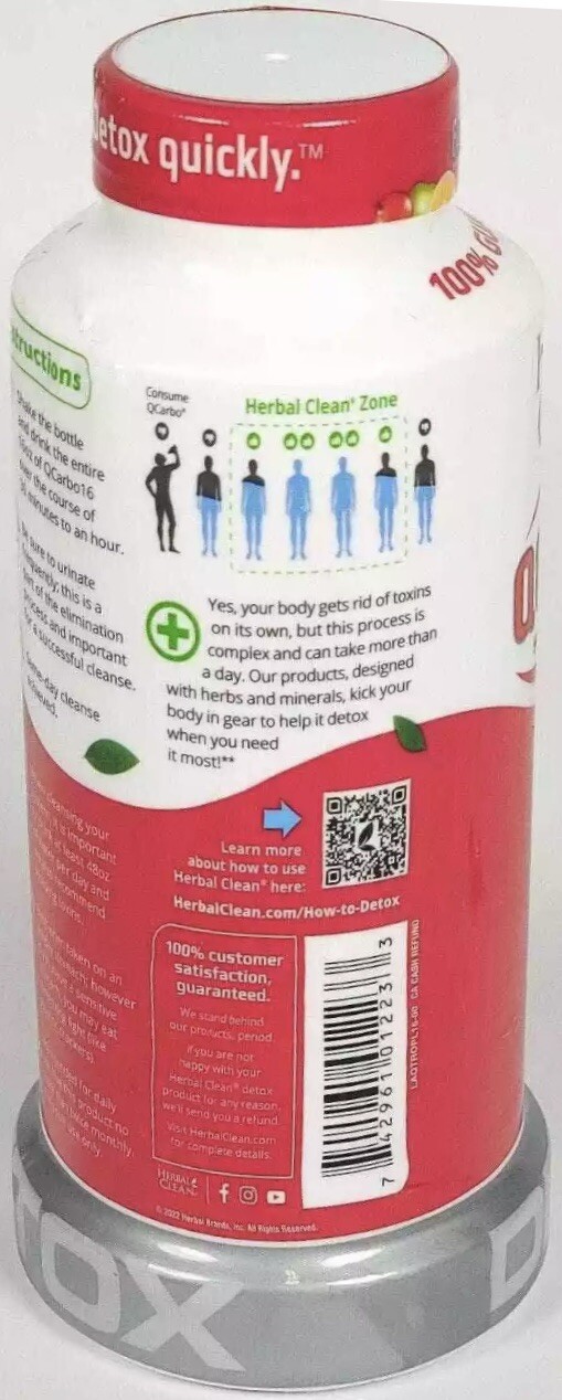 Herbal Clean QCarbo16 Tropical Herbal Supplement - 16 fl oz for 