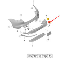 PORSCHE Taycan Rear Bumper Tow Eye Cover 9J1807442BOK1 NEW GENUINE