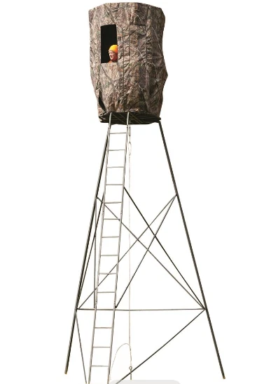 New Full Blind Enclosure for 20 ft Tripod Hunting Deer Stand Cover, Camo - Bild 3 von 4