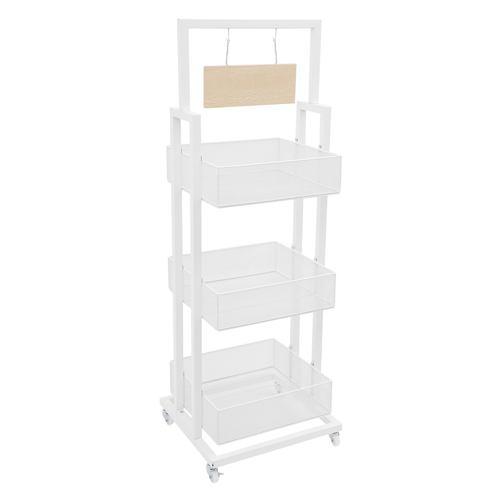 Retail Display Stand, Storage Shelf with Wheels Store Display Shelving Organizer
