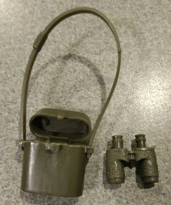 1960's Marx Johnny West Stony Paratrooper Field Glasses Binocs w/Case & Strap