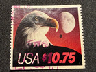 USED HIGH VALUE USA PRIORITY OVERNIGHT STAMP off paper $10.75 faceFREE SHIPPING! — photo 2
