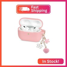 Cute Case for Airpods Pro 2nd/1st Generation Cover for Girl Women with Pom Pom F