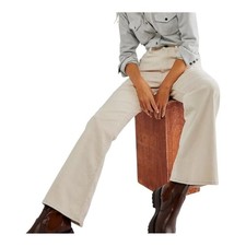 Levi s Premium Cream Corduroy Pants 70s High Flare 32 Womens Wide Wale