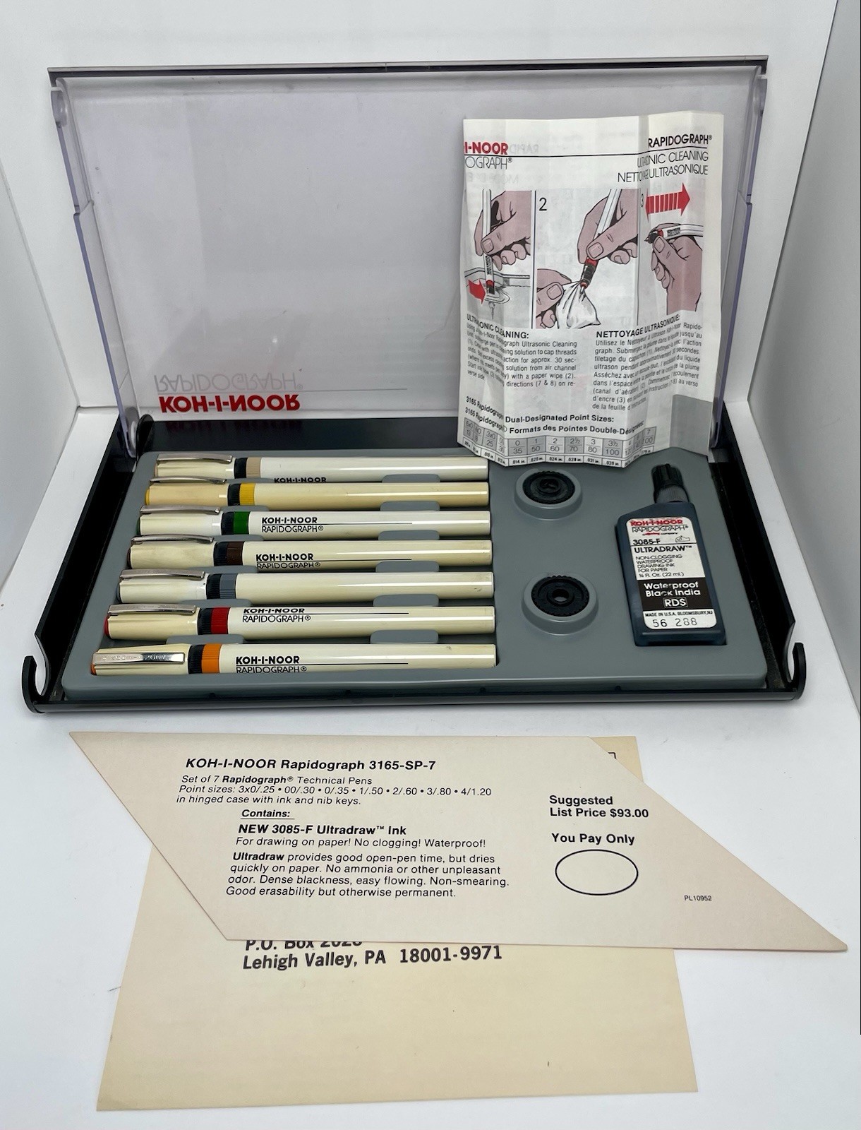 Koh-I-Noor Rapidograph 3165-SP-7 Set of 7 Technical Pens