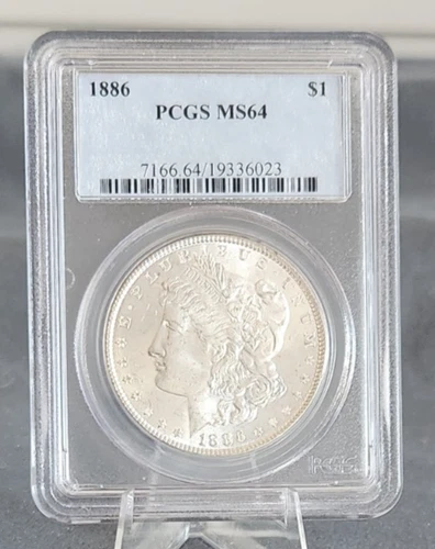 1886 Morgan Silver Dollar PCGS MS64 Possible Errors Obverse And Reverse