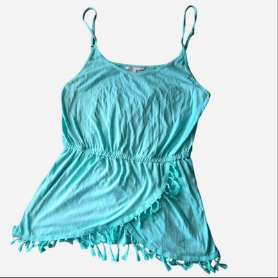#ad Victoria#x27;s Secret Turquoise Tassel Trim Sleep Romper Size M $5.00