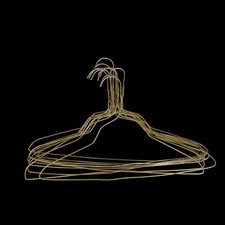 Vintage MCM Twisted Wire Metal Clothes Hangers Mixed Lot of 11 Patina Aged Gold