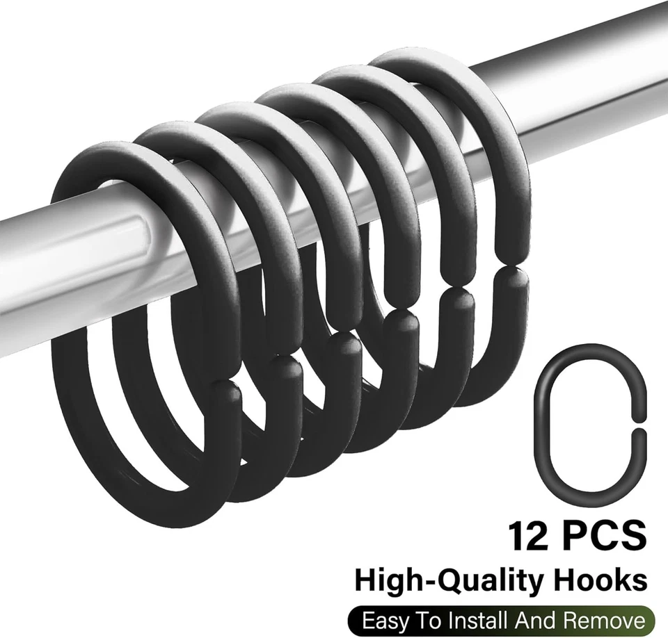 Cortina de Ducha Gótica Negra y Dorada - Divertida Ducha de Tela Impermeable Occidental... Foto 3 de 4