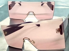 Oversized Exaggerated Classy Modern Retro Shield SUNGLASSES Large Purple Frame