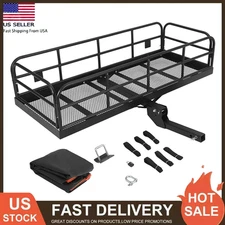 500 Lbs Hitch Mount Cargo Carrier 60"x24"x14" Folding Luggage Rack Basket w/ Bag