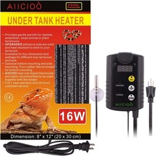 Aiicioo Under Tank Heater Thermostat - Reptile Heating Pad with Temperature C...