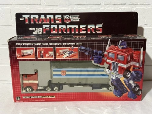 Transformers G1 Optimus Prime Light Blue Trailer Original Boxed 1984 Hasbro