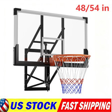 48/54 Inch Wall Mount Basketball Hoop Height Adjustable Indoor Outdoor Backboard