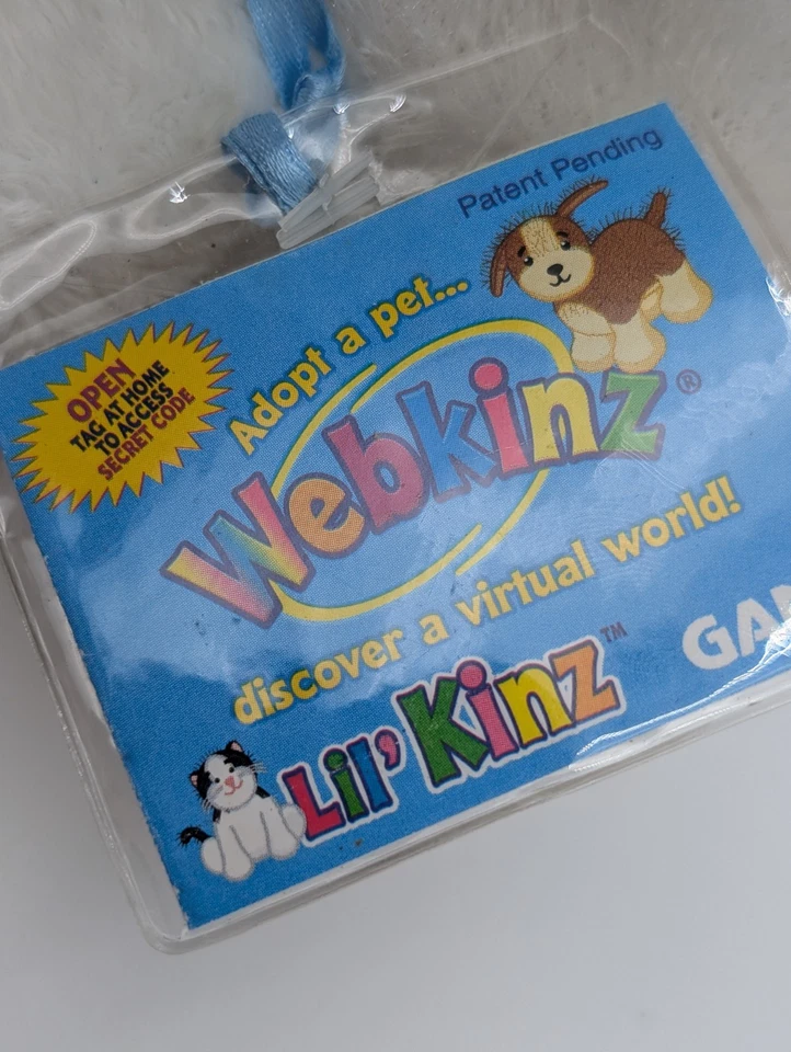 Peluche de conejo Webkinz Lil Kinz blanco HS078 código sellado juguete de peluche Foto 3 de 4