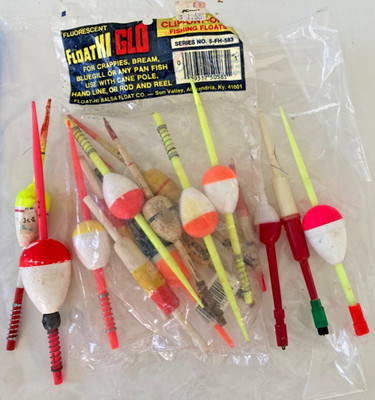 Vintage LOT CRAPPIE FISHING Bobbers STICK FLOATS FOAM WOOD PLASTIC MIXED TACKLE