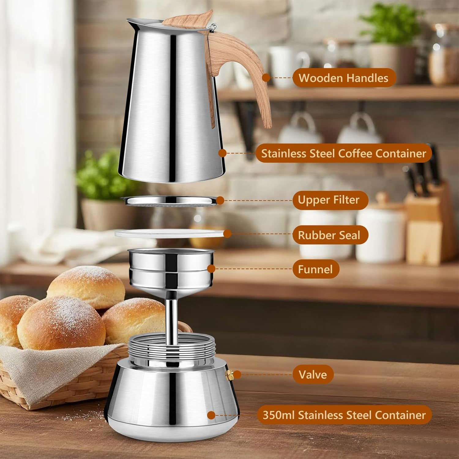 CAFFETTIERA A INDUZIONE IN ALLUMINIO KEMOKA 3 Tz