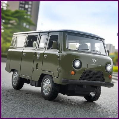 1:18 Russian UAZ-452 Car Model Diecast Car Sound Light Collection Kids Toy Gift