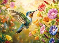 500 Piece Puzzle for Adults, Right Facing Hummingbird Jigsaw Puzzle, Nature... 
