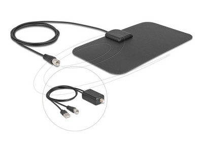Delock DAB+ DVB-T2 Antenna F Male 5 25dB Active Omnidirectional 12085