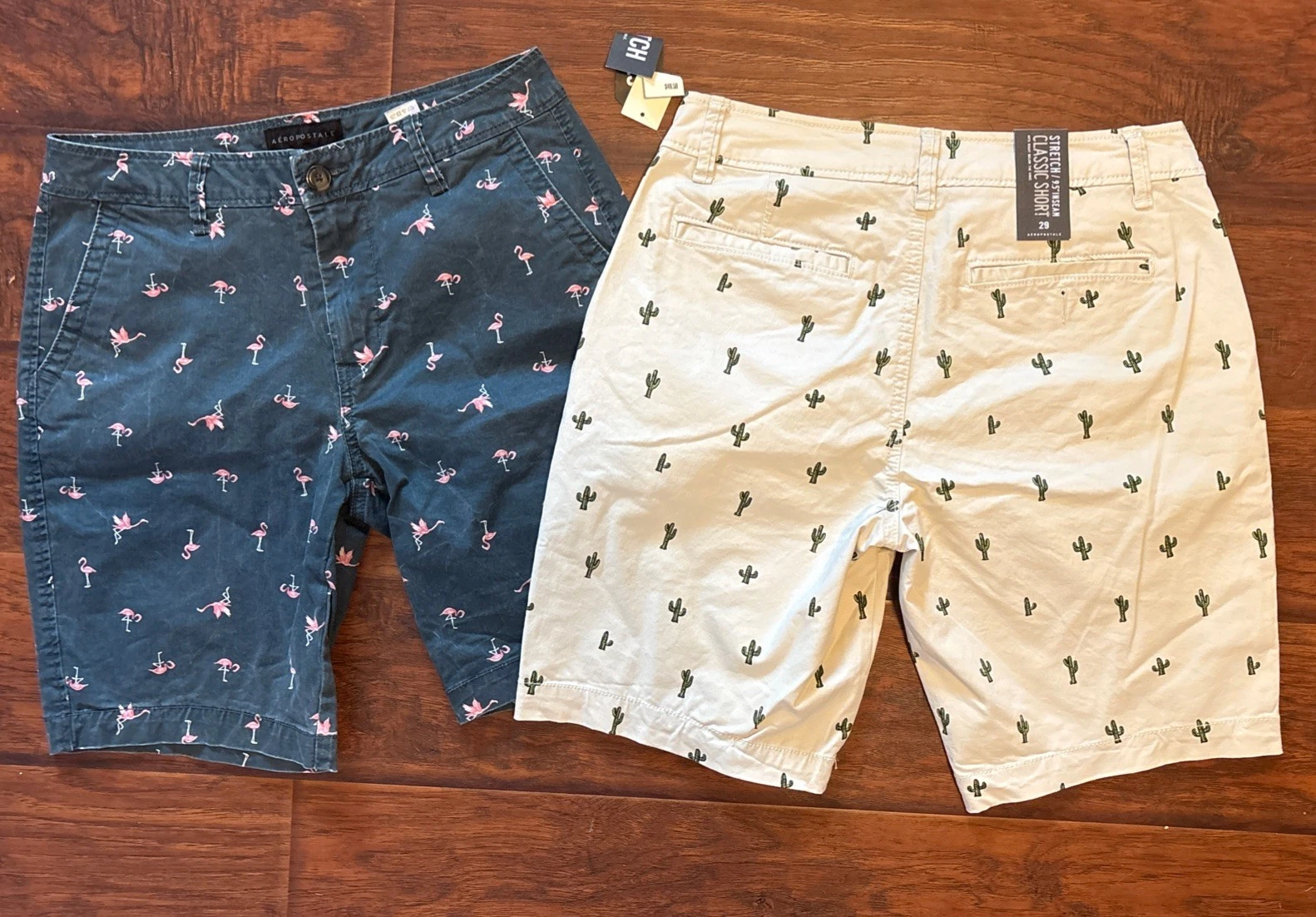NWT’s Aeropostale Flamingo Cactus Embroidered Classic 9.5” Inseam Shorts Sz 29