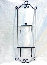 Black Hanging Wall Rack Plate Plaque Holder Display 23” x 8”