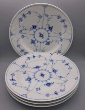 Royal Copenhagen Blue Fluted Plain Dinner Plate Set Of 4 DENMARK 175 Dated 1966