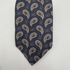 Vintage Evan Picone Blue Paisley Mens Necktie 100% Silk Tie 90s Made In USA