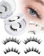Magnetic Eyelashes Lashes Magnet Natural - Manga Look 2 Pair 5 Magnets Kit wi...