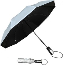 Travel Umbrella Windproof with 56 Inches Large Canopy 10 Reinforced Fiberglass R
