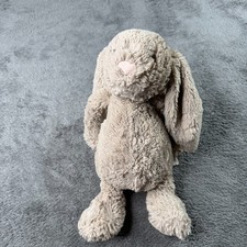 Vintage Jellycat Bashful Beige Bunny Plush Doll Medium London Lovey Soft Toy 12"