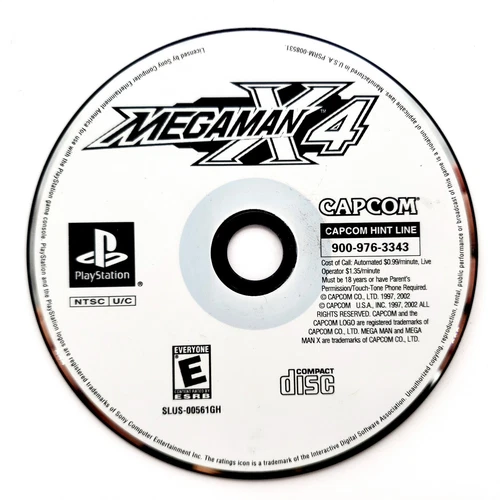 Mega Man X4 (Sony PlayStation 1, 1997) Disc Only Scratched Tested & Works