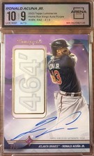 2023 Topps Luminaries Ronald Acuna Jr Auto /3 PURPLE HRK GEM MT 10 SSP BRAVES 
