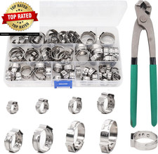 Single Ear Hose Clamp Oetiker Clamps 92Pcs 6.0Mm-22.6Mm Crimp Pipe Clamps Assor