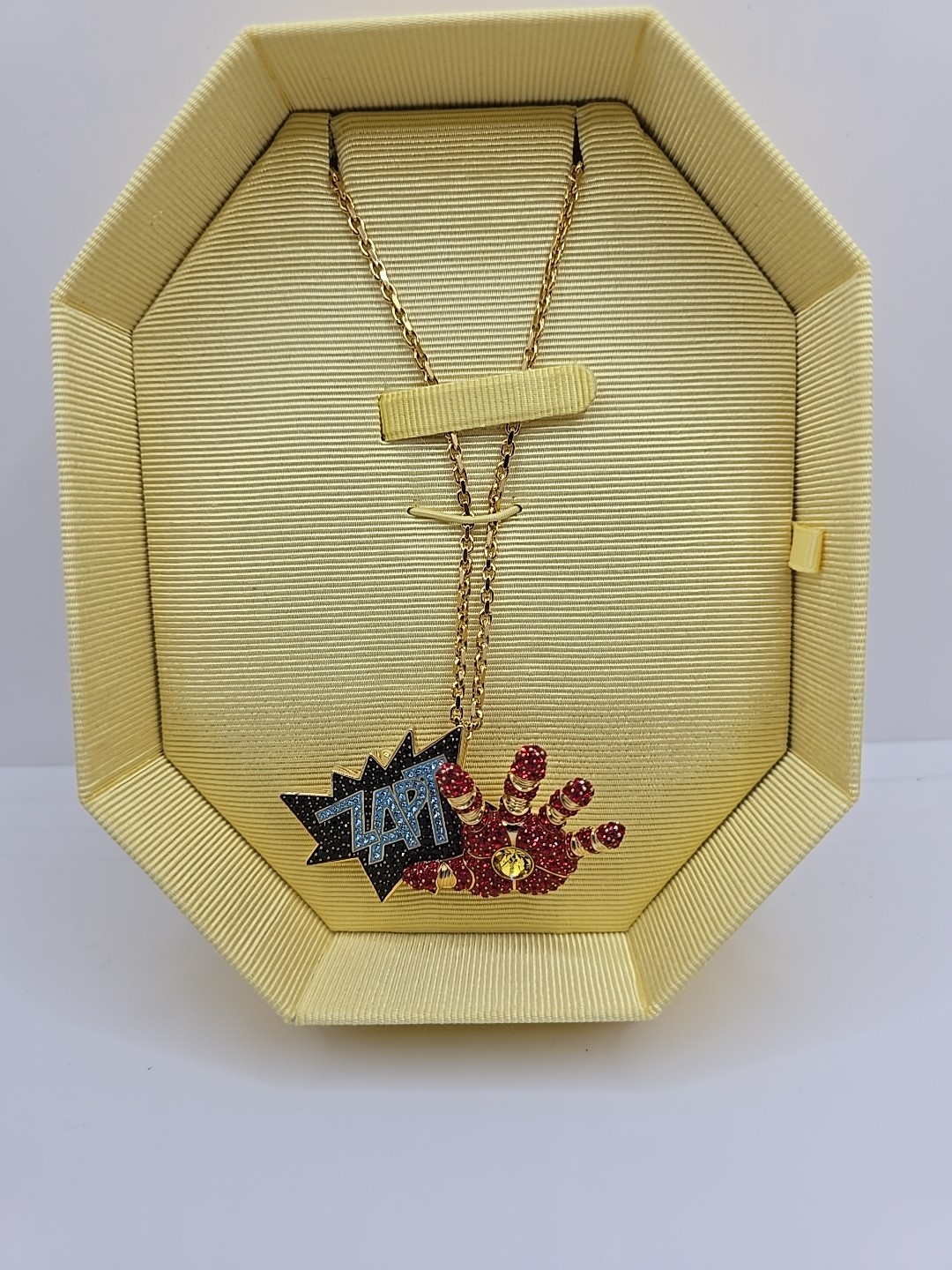 Swarovski Iron Man Marvel pendant Necklace that transform into brooch Unisex NEW