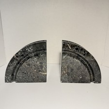 Vintage Marble Bookends Green Black Polished ...